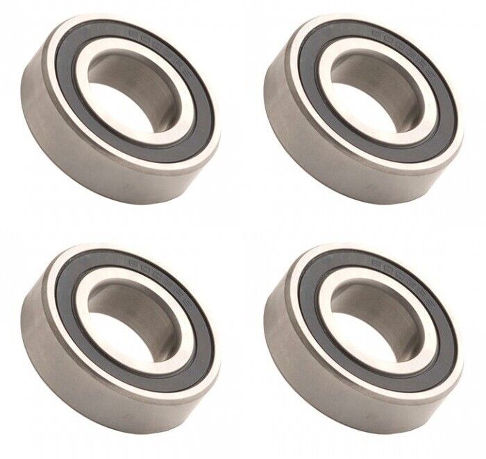 Four 6206-2RS 30mm x 62mm x 16mm Ball Race Double Sealed Trailer Bearings