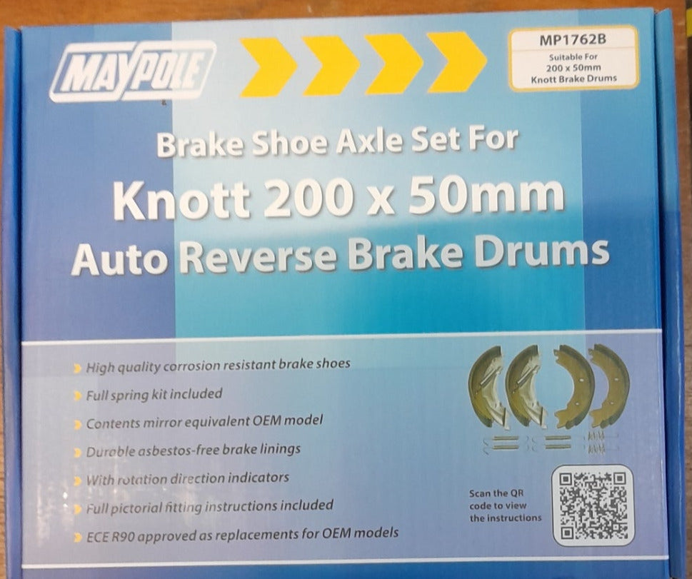 Compatible Knott Avonride 200 x 50 Brake Shoes One Axle Set with Springs