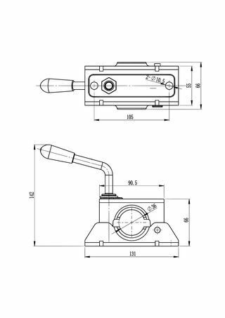 35mm Diameter Split Clamp for Prop Stands and Jockey Wheels Kartt Orange