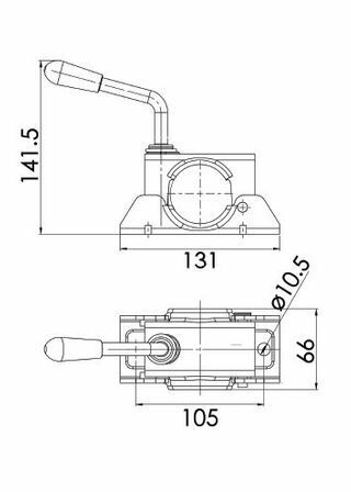 48mm Diameter Split Clamp for Prop Stands and Jockey Wheels Kartt Orange