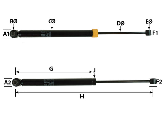 Stabilus Hitch Damper Al-ko Type 161S Equivalent to 370556