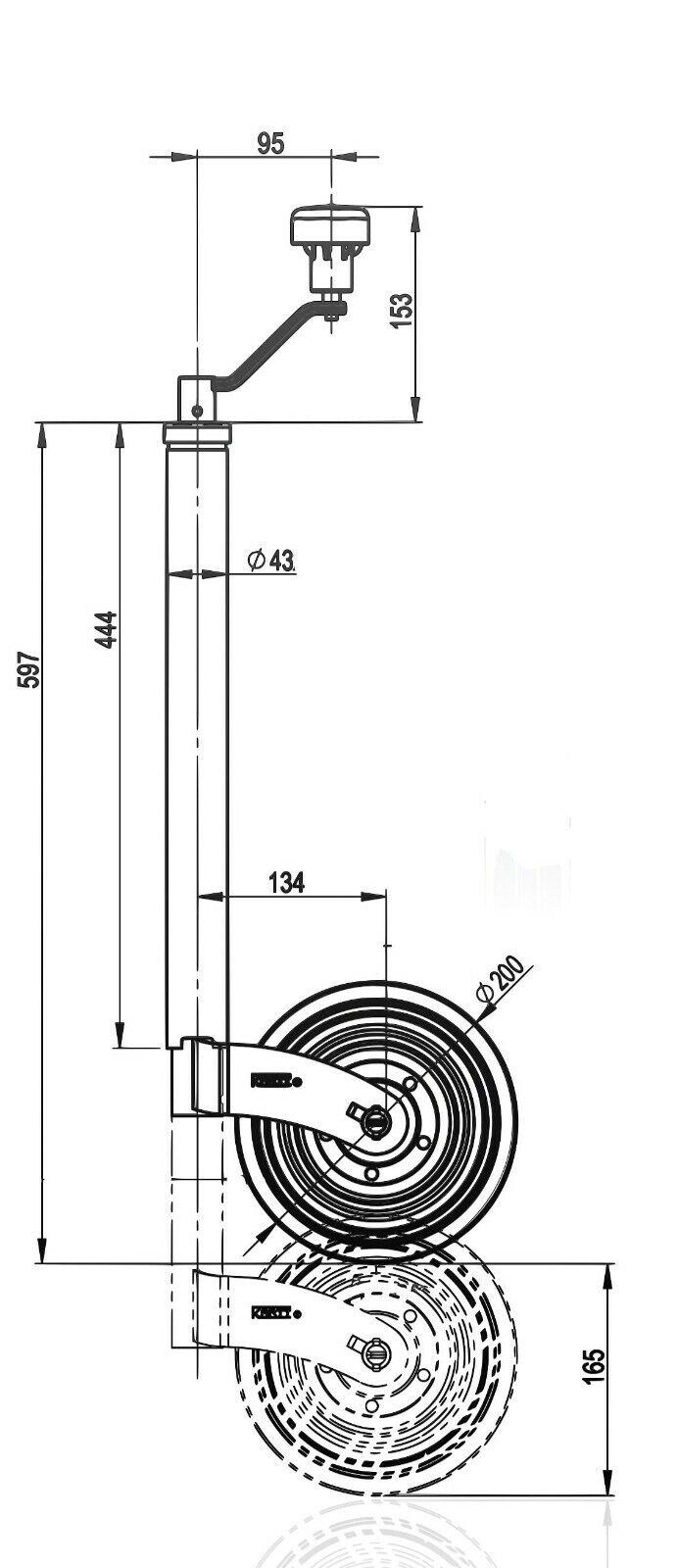 Kartt Orange Premium KJW43L 43mm Jockey Wheel Solid Rubber Tyre