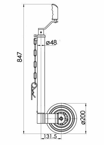 48MM Smooth Jockey Wheel Heavy Duty 250KG Noseweight Equiv. P0474