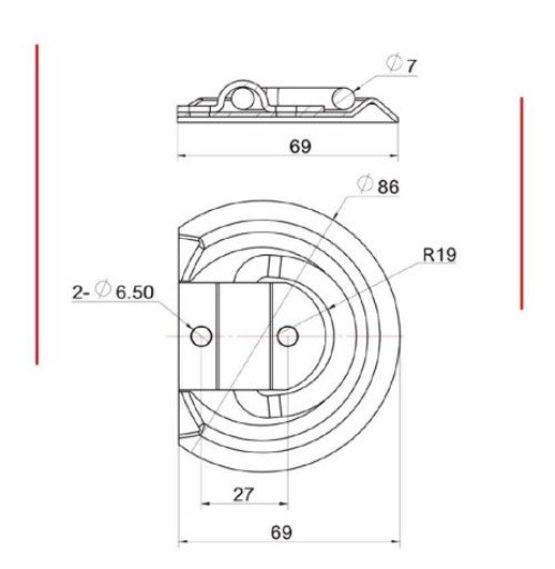 4 x Surface Mounted Lashing Rings Tie Down Bolt On