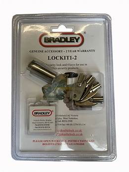 Bradley Lockit 1-2 Coupling Security Hitch Couping Barrel Lock with 4 Keys