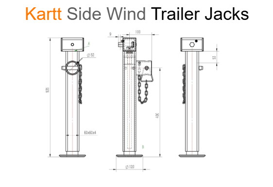 Kartt KPJ535 Side Wind Trailer Jack