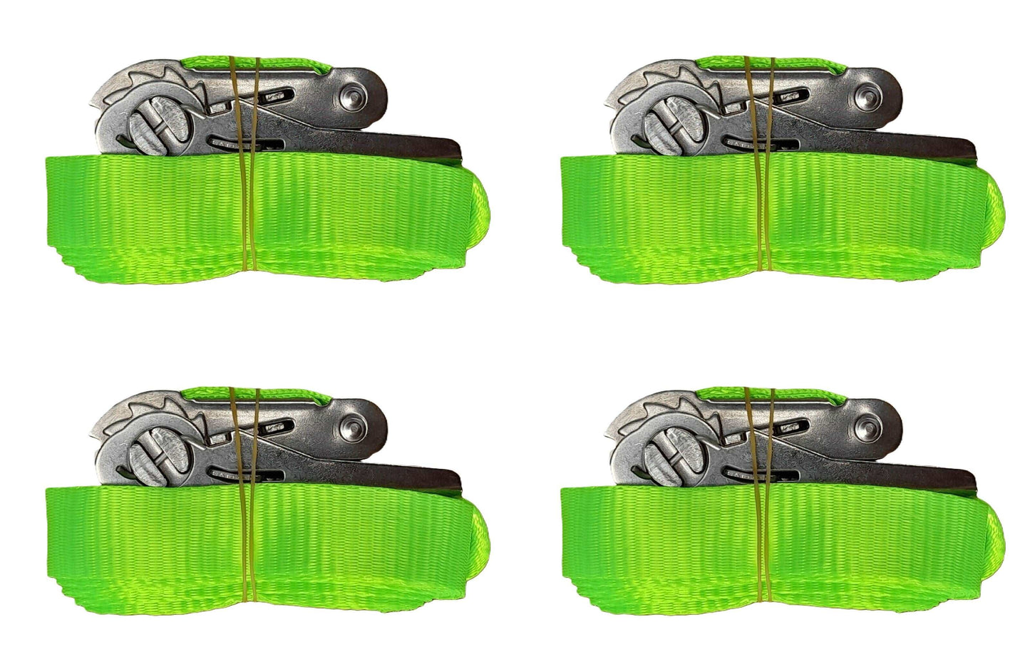 Pack of Four Stainless Steel Ratchet Straps Endless 4 Metre Polyester Cargo Webbing Strap