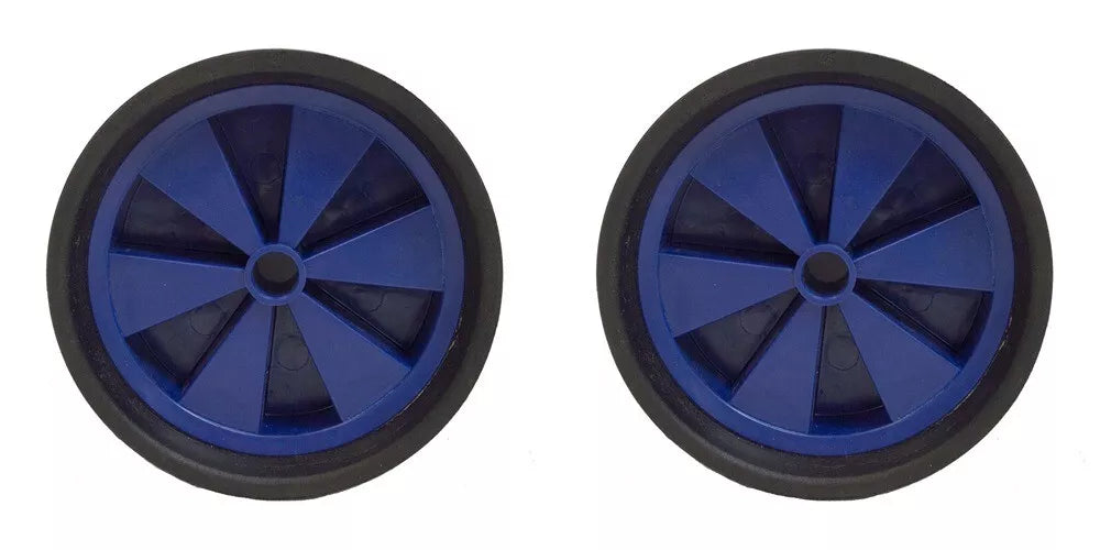 Pair of Dinghy Launching Trolley Wheels 10" Sand Hopper Solid Wheel and Tyre Blue