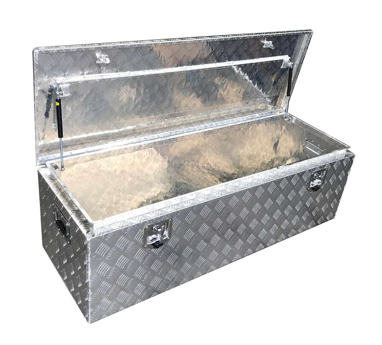 Large Lockable Aluminium Chequer Plate Toolbox Chest 1420 x 500 x 445mm