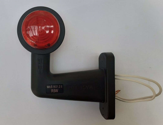12/24V Red/White Short 90° Stalk Rubber Side Marker Lamp
