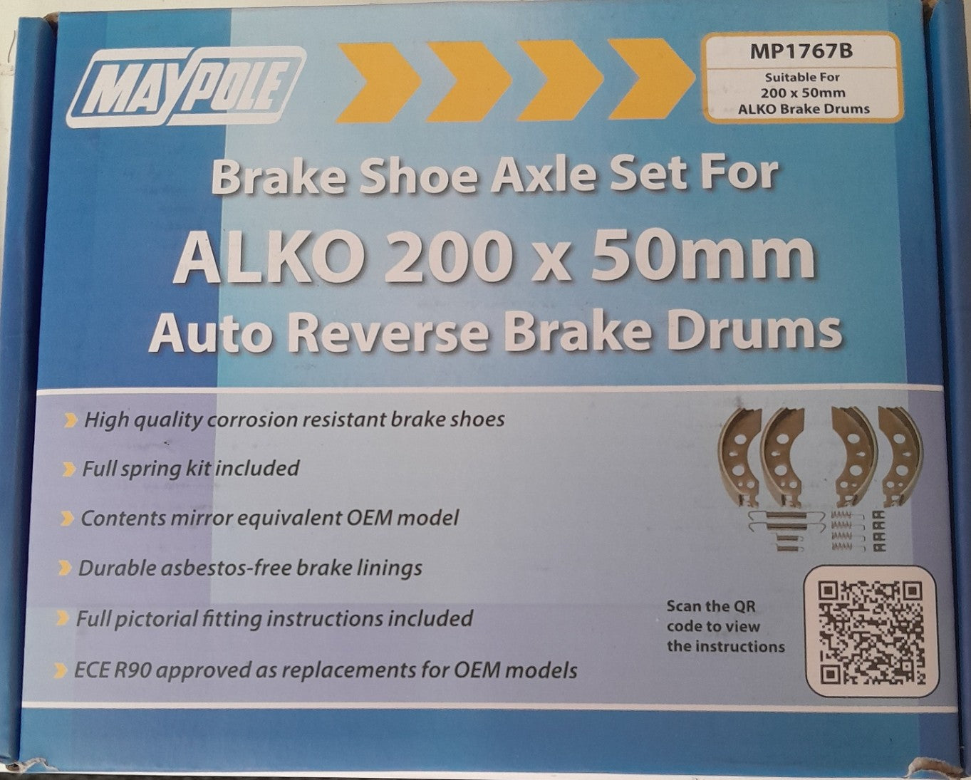 Alko Compatible Brake Shoes 2051 Drum Axle set (2 pairs)