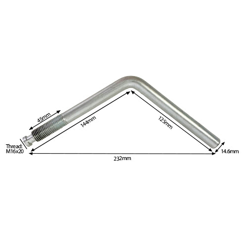 Replacement Long Jockey Wheel Handle for Knott-Avonride Braked Couplings