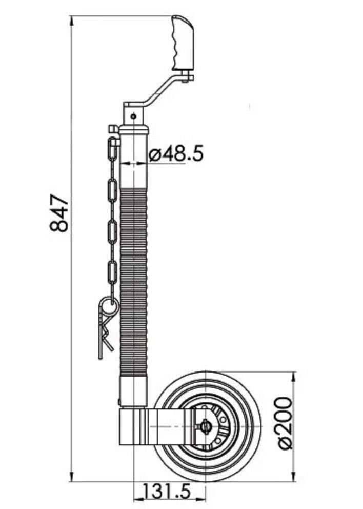 48MM Serrated Jockey Wheel Heavy Duty 300KG Noseweight Equiv. P0475