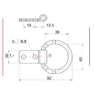 40mm Small Lashing Ring Tie Down Bolt On