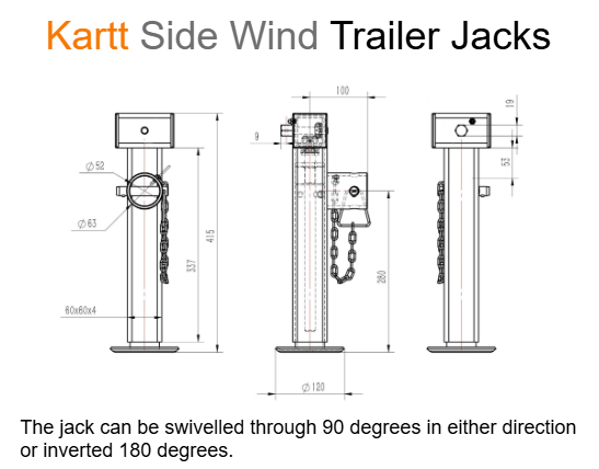 Kartt KPJ415 Side Wind Trailer Jack