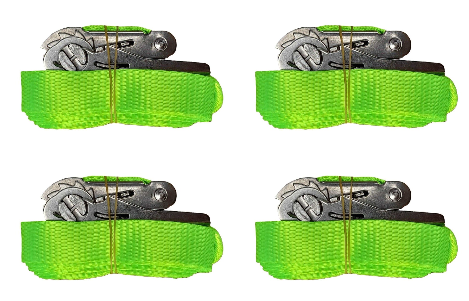 Pack of Four Stainless Steel Ratchet Straps Endless 4 Metre Polyester Cargo Webbing Strap