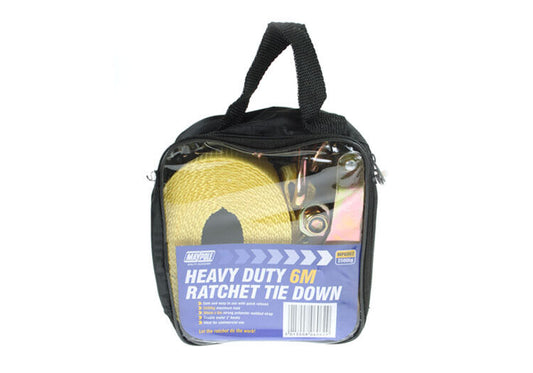 Maypole MP6062 38mm X 6m 2500Kg Ratchet Strap & Hooks